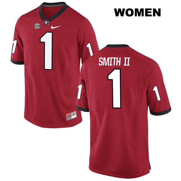 Georgia Bulldogs Women's Christopher Smith II #1 NCAA Authentic Red Nike Stitched College Football Jersey BOX2856DA